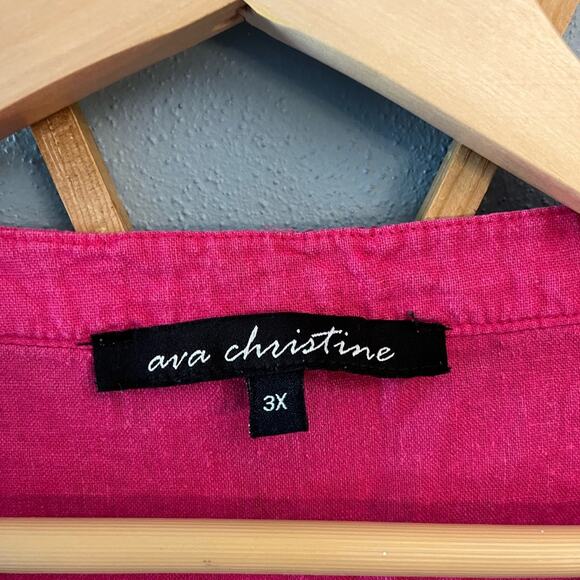 Ava Christine Linen Blend Sleeveless Blouse - Picture 2 of 3